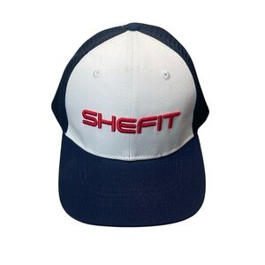 SHEFIT Blue White Trucker Adjustable Hat Baseball Cap New